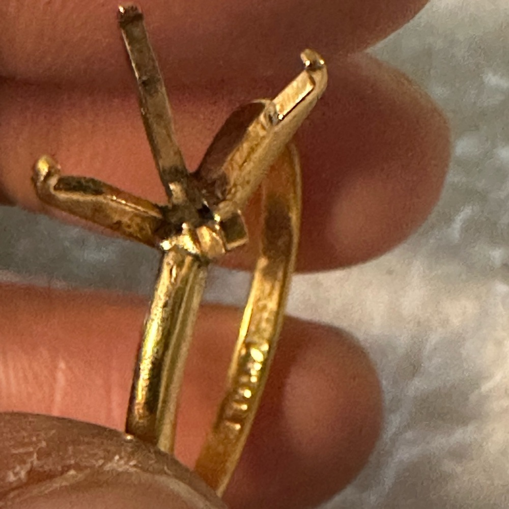 14k GP espo TYPO Vintage Gold Ring with missing stone - Picture 5 of 16